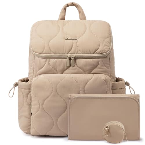 LOVEVOOK Diaper Bag Backpack,Lightweight Baby Diaper Bag for Moms Dads,Baby Bag for Boys Girls with Insulated Pockets, Changing Pad, Stroller Straps and Pacifier Case,Khaki
