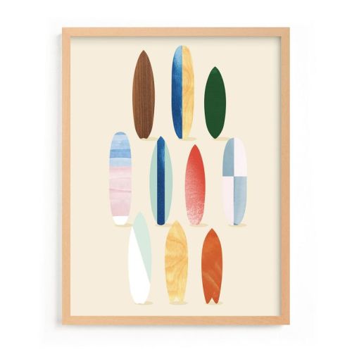 Surfboard Pose Framed Wall Art by Minted for West Elm Kids
