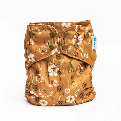 Floral: Essentials Pocket Cloth Diaper with Athletic Wicking Jersey, Grows with your Baby