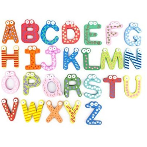 Bonamart Magnetic Letters Fridge ABC Alphabet Magnets for Toddlers Baby, Wooden Refrigerator Large Magnet Letter Learning Games Wood Toys for Kindergarten Age - 2018 Aug Upgraded