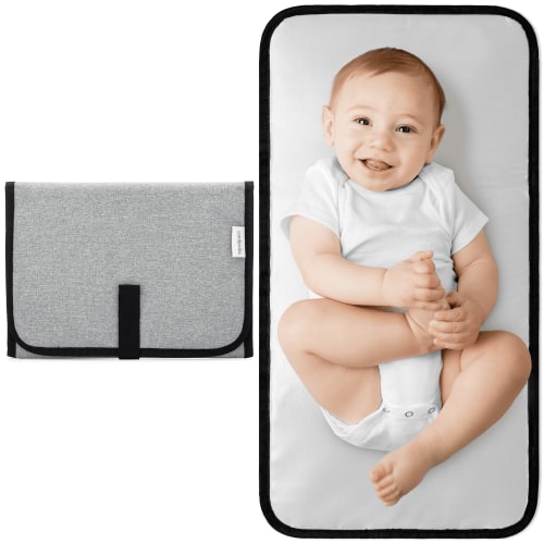 Baby Changing Pad, 1pc Portable Changing Pads for Newborn Girl & Boy by Comfy Cubs (Grey, Compact)