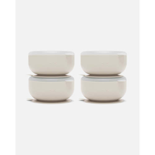 Suction Bowl + Lid - Oatmeal / 4 Pack
