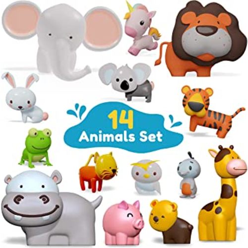 Mold Free Bath Toys for Babies and Toddlers, Animal No Hole Bath Toys, No Mold for Tub,Beach,Pool, BPA-Free, Dishwasher-Safe, Infant Bath Toys No Holes 0 1 3 6 12 18 Months