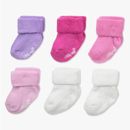 Little Me Baby Girls' 6 Pack Variety Socks