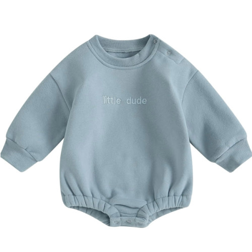 VISGOGO Newborn Infant Baby Boy Girls Oversized Romper Little Dude Sweater Onesie Coming Home Outfit Neutral Clothes