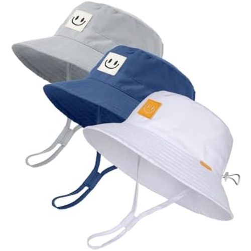 FURTALK Baby Sun Hat Smile Face Toddler Boys Girls Bucket Hat 0-5 Years Kids UPF 50+ Sun Protection Summer Hats