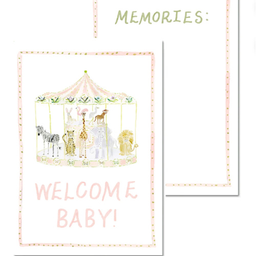 Baby Milestone Cards: Menagerie Pink Set