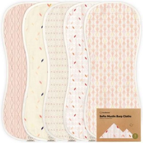 KeaBabies 5pk Organic Softe Muslin Burp Cloths for Baby Girls and Boys, Large Absorbent Burping Cloths for Babies, Baby Burp Clothes (Constellation)