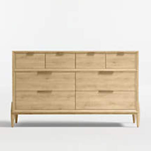 Bodie 54" Natural Oak Wood Wide 8-Drawer Kids Dresser