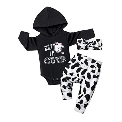 KANGKANG Newborn Baby Girl Long Sleeve Hoodie Pullover Sweatshirt Pants Set Infant Fall Winter Outfits