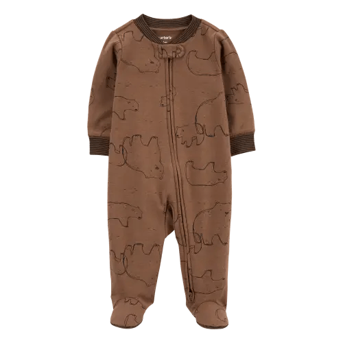 Baby Polar Bear 2-Way Zip Cotton Blend Sleep & Play Pajamas - Carter's | Carter's