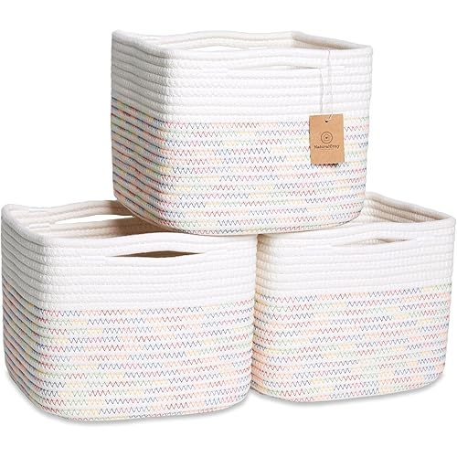 NaturalCozy Storage Cubes 9”x9”x7” | Rainbow