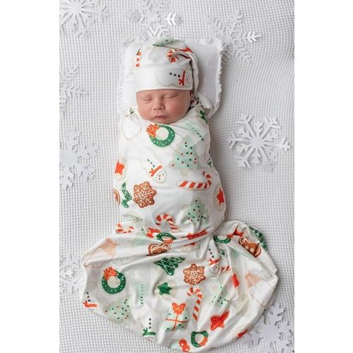 Baby Receiving Blanket Swaddle Blanket Infant Wrap Set (White Christmas)