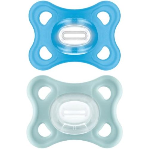 MAM Comfort Pacifiers, Newborn Pacifiers, 2 Count (Pack of 1) MAM Pacifiers 3-12 Months, Best Pacifier for Breastfed Babies, Boy Silicone Pacifier