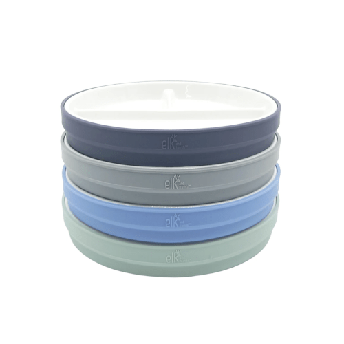 Porcelain White Divided Plates with Silicone Sleeves