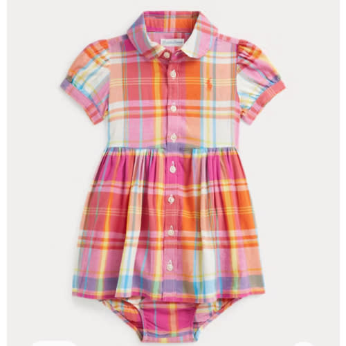 Plaid Cotton Madras Shirtdress & Bloomer
