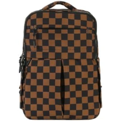 Minimax Checkered Mini Backpack for Women, Roomy Small Backpack with 11 Pockets, Lightweight Hands-Free
