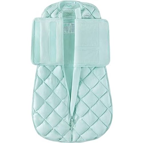 HugMe™ Wearable Baby Swaddle Blanket 0-6 Months – Feels Like a Hug – Newborn/Infant Baby Sleep Swaddle Sack – Organic Cotton - 2 Way Zipper Transition Swaddles - Machine Wash & Dryable - Sage