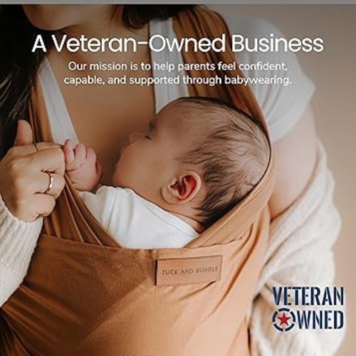 Tuck and Bundle Baby Wrap Carrier for Newborns, Infant Carrier for Babywearing, 8-35 lb Lightweight Soft Tencel Modal Baby Wraps, Baby Essentials, Best for Baby Shower, 0-18 Months Old - Sandstone