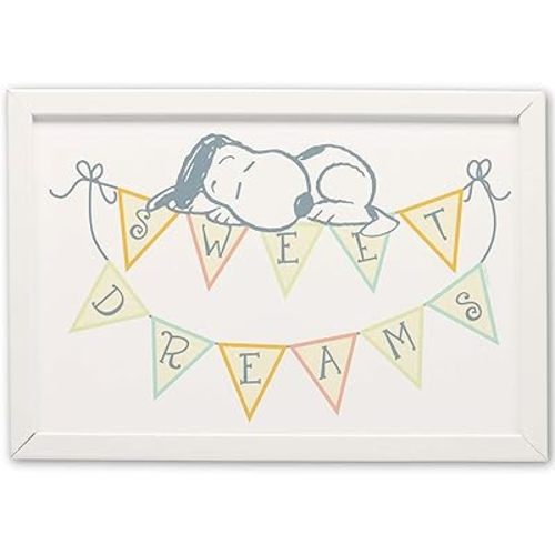 Peanuts Snoopy Sweet Dreams Framed Wood Wall Decor - Adorable Snoopy Wall Art for Kids' Bedroom or Nursery