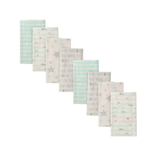 Gerber Baby Boy or Girl Gender Neutral Flannel Burp Cloths, 8-Pack