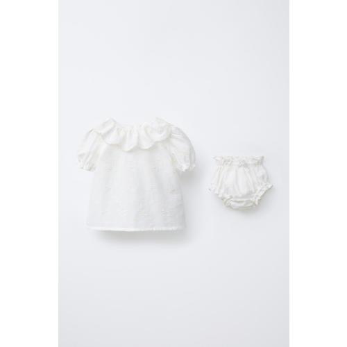 BLOUSE AND PANTIES WITH EMBROIDERED BOWS - Light ecru | ZARA United States