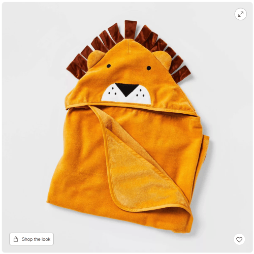 25"x50" Lion Kids' Hooded Towel - Pillowfort™