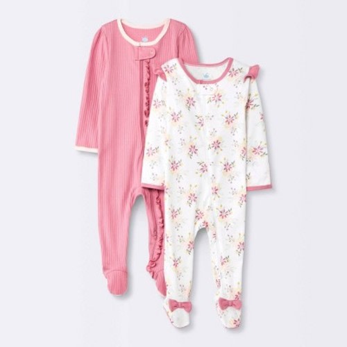 Baby 2pk 'meadow' Sleep N' Play - Cloud Island™ Pink 3-6m