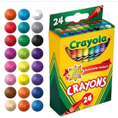 975 Supply 1 pack Crayons, Classic Colors, Crayons For Kids, School Crayons, Assorted Colors - 24 Crayons Per Box - 1 Box