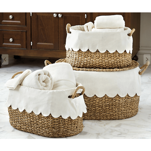 BW Wicker Stacking Storage Baskets