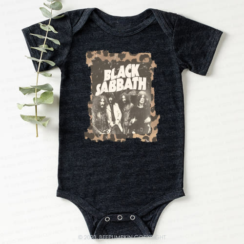 Rock n Roll Retro Leopard Rock Band Bodysuit For Baby 8