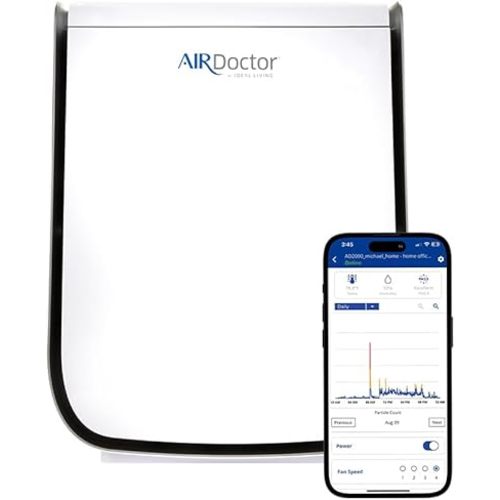 AIRDOCTOR 2000i SMART Air Purifiers for Small Rooms & Medium/Small Bedrooms. 3 Stage Filtration with Pre-Filter, UltraHEPA, Carbon/VOC (AirDoctor 2000i Smart)