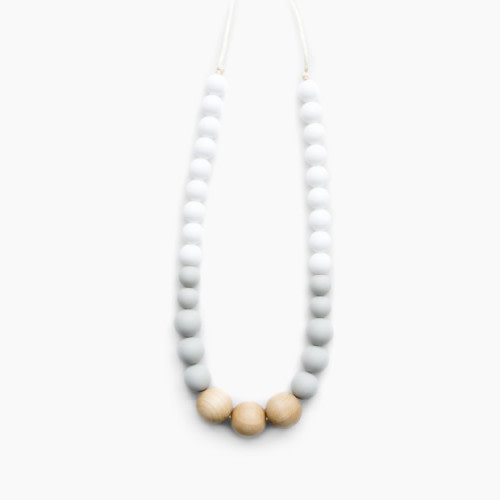 Loulou Lollipop Naturalist Teething Necklace - White Grey