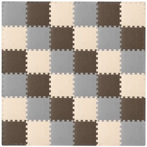 Prosource Kids Solid Floor Play Mat 3/8-in, 16 Sq Ft - 16 Tiles, Assorted