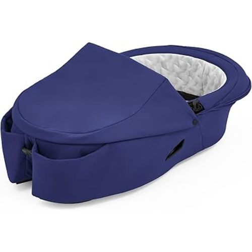 Stokke Xplory X Carry Cot, Royal Blue - Detachable Cot for Xplory X Stroller - Soft Interior Lining & Breathable Mattress - with Removable Wind Cover & Two Easy-Access Pockets