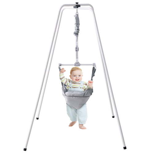 BENTISM 2 in 1 Baby Jumper with Stand, Height-Adjustable Baby Jumpers and Bouncers, 35LBS Loading Toddler Infant Jumper for 3+ Months, Quick-Folding Indoor/Outdoor Jumper Exerciser Babies