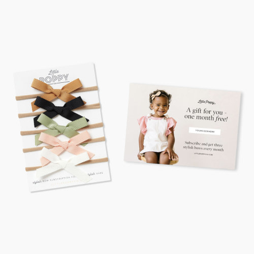 Little Poppy Co. Ribbon Headband (5 Pack) + Bow Subscription Gift Set - Assorted