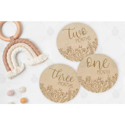 Baby Milestone Cards - Wildflower - Beautiful Monthly Photo Growth Prop - Baby Shower Gift