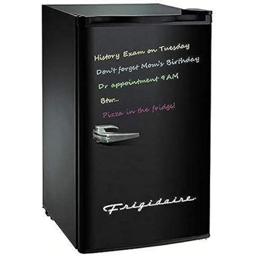 Frigidaire EFR331 Single Door Compact Refrigerator - Adjustable Thermostat Control - Reversible Doors - Front Blackboard, Write and Erase - Ideal for Dorm, Office, RV, Room - Black, 3.2 Cubic Feet