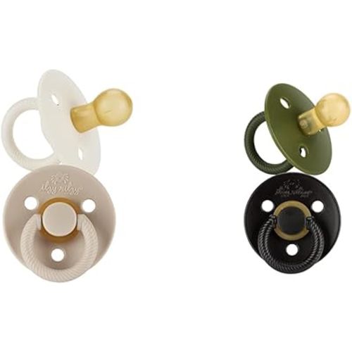 Itzy Ritzy Natural Rubber Pacifiers, Set of 2 – Natural Rubber Newborn Pacifiers & Natural Rubber Pacifiers Set of 2 – Natural Rubber Newborn Pacifiers