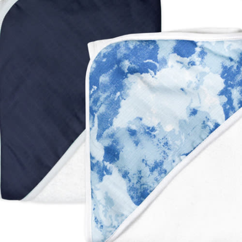 2-Pack Organic Cotton Hooded Towels, Watercolor World | Honest Baby Clothing