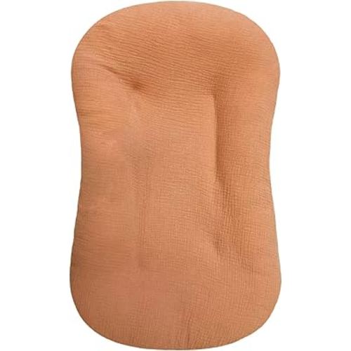 Muslin Baby Lounger Cover, Baby Padded Lounger Cover, Infant Floor Seat Cover, Organic Cotton Removable Slipcover Fits Newborn Lounger for Boys and Girls(Light Brown)