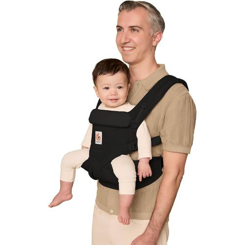 Ergobaby Omni Classic Baby Carrier Newborn to Toddler - Breathable Baby Carriers for Summer - All-Position Carrier with Lumbar Support (7-45 Pounds), Cotton, Pure Black