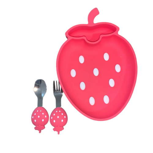Strawberry Silicone Baby Feeding Set – Baby Amei