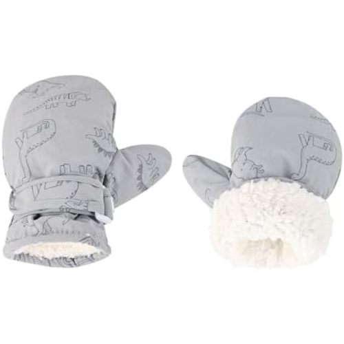 Fleece Lined Mittens for Baby Boys Girls,Baby Toddler Little Kids Winter Gloves Mittens - 2 Pair Pack