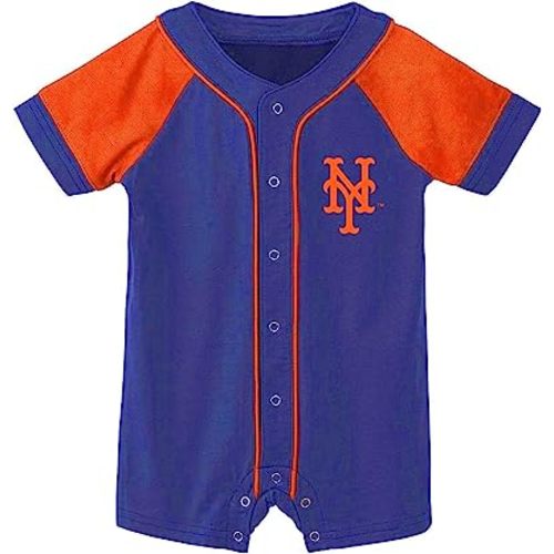 Outerstuff MLB Unisex-Baby Newborn & Infants 6-9 Months Little Slugger Creeper Bodysuit Romper
