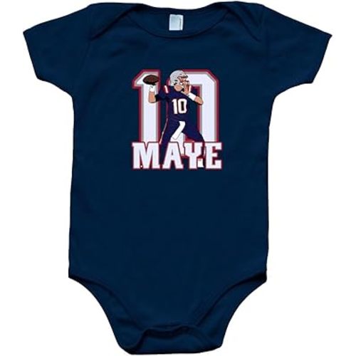 Drake Maye 10 New England Baby 1 Piece Short Sleeve