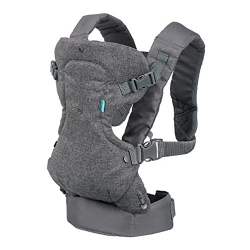 Infantino Flip Advanced 4-in-1 Carrier - Ergonomic, convertible, face-in and face-out front and back carry for newborns and older babies 8-32 lbs - Grey - Flip 4-in-1 Carrier
