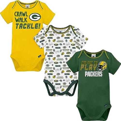 Gerber Baby NFL Team 3 Pack Short Sleeve Onesie Bodysuit