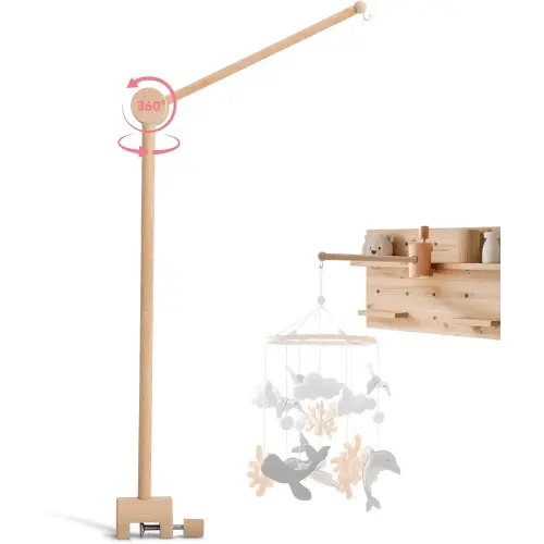 HI BABY MONMENT Crib Mobile Arm - Baby Mobile Hanger with 360° Vertical Adjustment, Stabilizing Attachment for Added Safety, Mobile Arm for Crib, Sturdy & Secure Design for Nursery Mobile